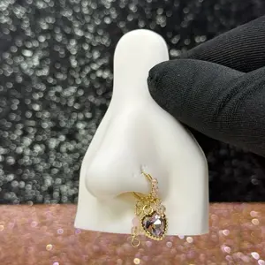 Stainless Steel Heart Nose Ring 20G 7mm Long Shaped Design