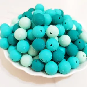 80Pcs Silicone Beads, 15mm Silicone Beads, green Round Silicone Beads for Keychain Making/Pens /Necklace /Bracelet /Lanyard Making