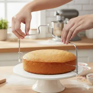 Adjustable Thickness Stainless Steel Bread Slicer. Rustproof Durable Baking Tool for Perfect Uniform Slices of Bread and Cake. Essential Kitchen Gadget. Baking Utensils. Kitchen Cooking Accessories