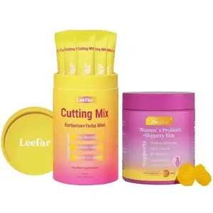 LEEFAR Glow Up Duo Healthcare Supplement - Women’s She Juicy Probiotic, Slippery Elm, Cutting Mix with Berberine, Yerba Mate Support