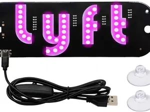 Car Windshield LED Light Sign, Bright Glow Signs Decals with Suction Cups & USB A Switch Cable, LED Window Display Sign Decor Lights for Taxi Truck SUV, Car Accessories