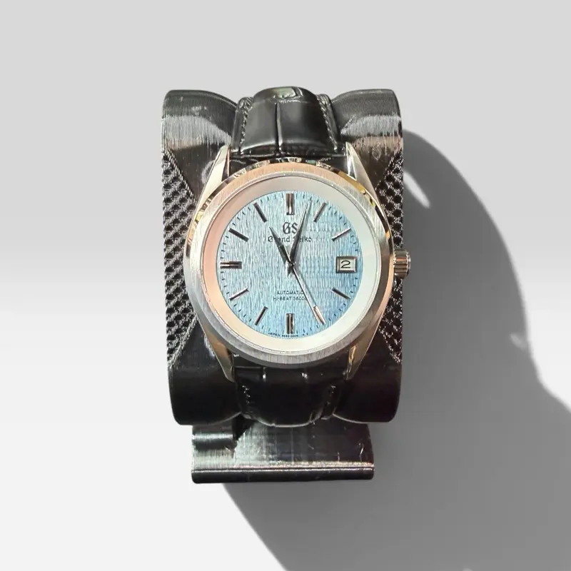 Custom Automatic Dress Watch - Baby Blue Textured Dial - NH35 Automatic Movement - Sapphire Crystal Glass