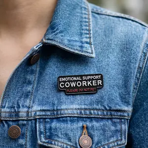 Funny Emotional Support Coworker Enamel Pin 2 Pack Alloy Office Humor Lapel Badge For Work Lanyards Backpacks Colleague Bestie Gift