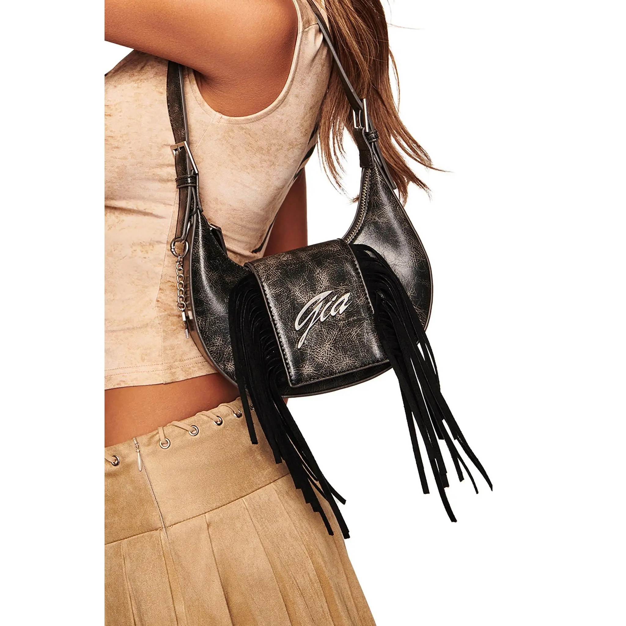 TIA BAG - BLACK FRINGE TIA BAG - BLACK FRINGE