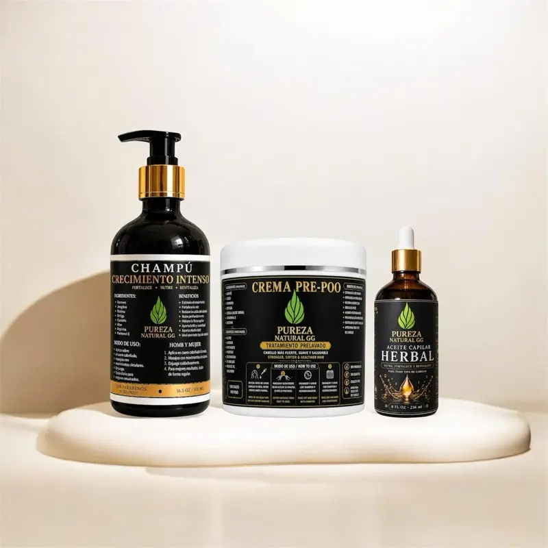 Nourishing Haircare Complete Set - Shampoo, Pre-Shampoo Treatment, and Herbal Hair Oil