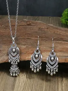 3pcs/set Rhinestone Decor Jhumka Jewelry Set for Women