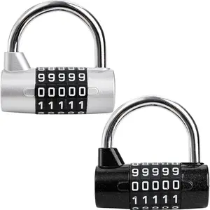 2 Pack 5 Digit Security Padlock, Multifunctional Combination Padlock, Gym Locker Drawer Luggage Cabinet Toolbox Door Lock, Door Padlock