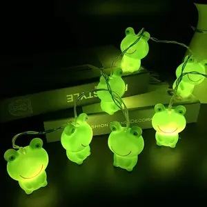 Green Frog Decor 10LED String Lights  Bedroom Decoration Night Light For Girls Boys Festival Gift