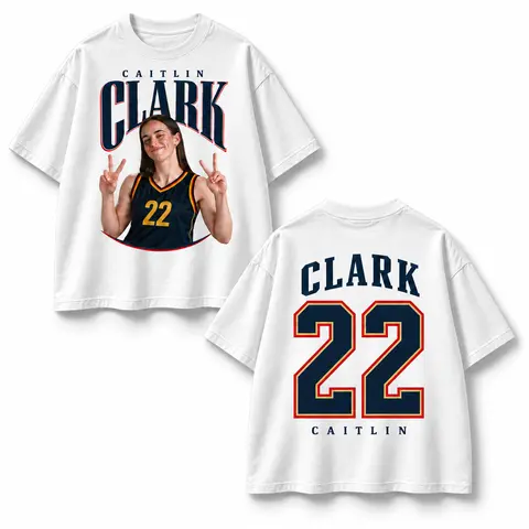 Caitlin Clark 22 Double Sided Graphic Tee, Basketball Game Day Fan Shirt for Men Women
