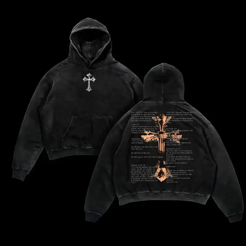 The Plan Of Salvation Christian Washed Graphic Hoodie, Oversized Vintage Faith Streetwear