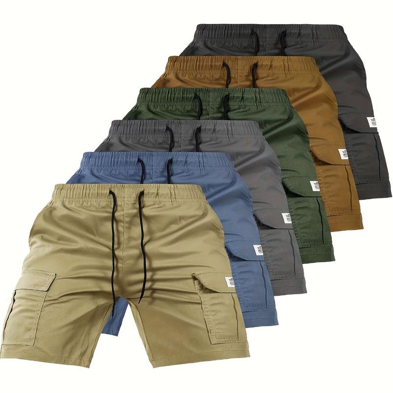 Men'S Drawstring Cargo Shorts - Multiple Pocket Design, Black, Olive Green, Gray, Khaki Casual, Sporty, and Stylish for Outdoor Activities, Hiking, Everyday Wear, Casual Wear|Stylish Shorts|Durable Fabric