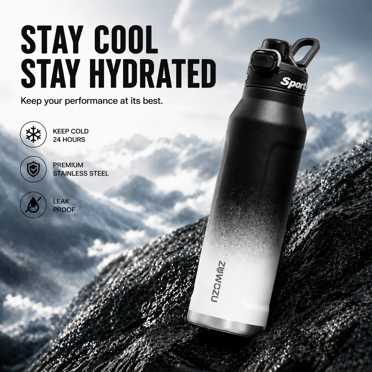 Sturdy Stainless Steel Vacuum Insulated Water Tumbler with Lid - 24/32/50oz Leakproof Flasks, 2-in-1 Straw Lid, 12H Hot/24H Cold, Portable Drinkware for Gym, Outdoor Use