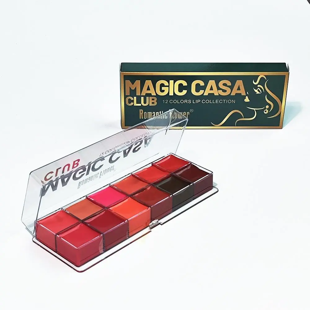 12 Color Multifunctional Lipstick Palette, 1 Box Moisturizing Long Lasting Lip Sticks for All Occasions Lip Makeup, Lipstick Cosmetic, Girls and Women Makeup Accessories