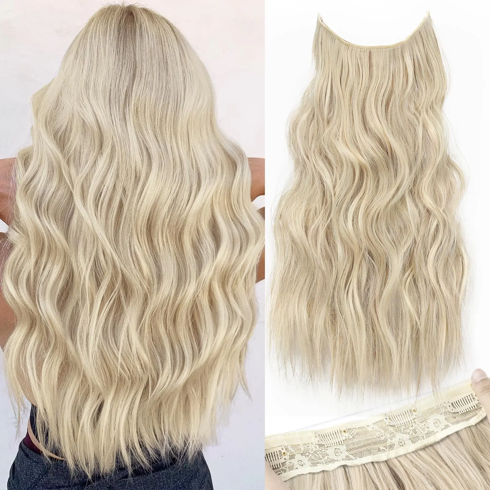 20inch-Light Brown mix Platinum Blonde