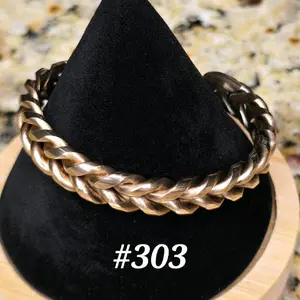#303 Silicon Bronze 5 9/16" x 3/8" Cuff Bracelet Handmade Artisan Jewelry Unisex Gift Ready Hand Woven Open Cuff Design Comfortable Daily Wear