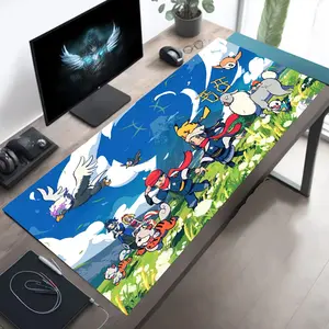 1 pc Large Anime Pokemon Legends Arceus Characters Mouse Pad HD Print Durable Locked Edges Non-slip Rubber Base Pads for PC Office Gamer Extra Long Computer Accessory for Gamers Stylish Study Workstation Decoration Mousepads Playmat XXL Keyboard Desk Mat
