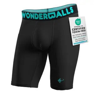 Wonderballs Men's Long Boxer Briefs Sports Style 4-Way Stretch Breathable Peruvian Pima Cotton Fabric Modal Activewear