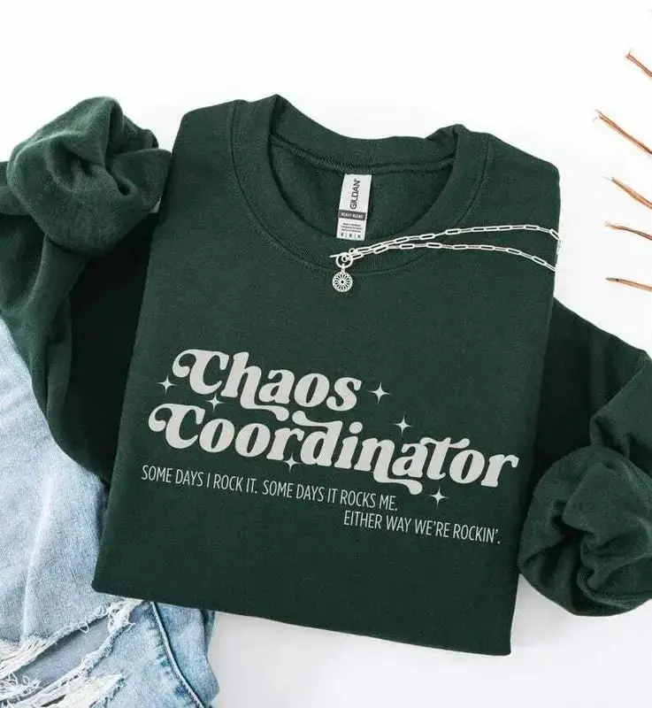 Chaos Coordinator Retro Sweatshirt or Short Sleeve T-SHIRT , ESE Teacher , Special Education Staff, Sped Graduation Gift Crewneck Medium
