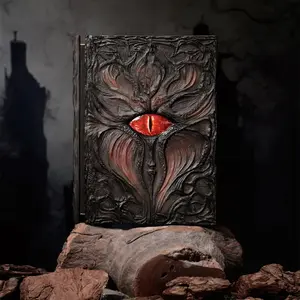 Demonic Eye Grimoire Journal Handmade 3D Embossed Notebook for DND Campaigns, Vintage Antique Travel Diary, travel journal, Vintage Occult Gift for men and Women