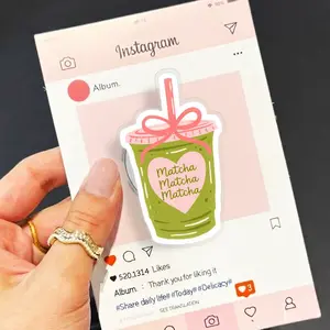 Cute Matcha Phone Grip Holder | Aesthetic Popsocket for iPhone & Android | Kawaii Phone Stand Accessories for Girls