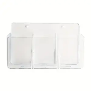 Remote Control Holder Stand, Wall-Mounted Storage Rack, No Drilling Required, Adhesive Remote Box, Bottom Hole for Charging Cable
