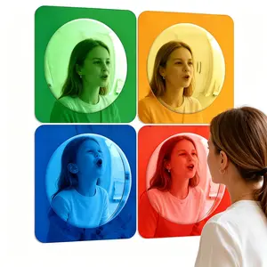 Acrylic Self-Adhesive Wall Mirror, Sensory Bubble Mirror for Wall Decoration, Interactive Acrylic Mirror for Sensory Room, Visual and Tactile Stimulation