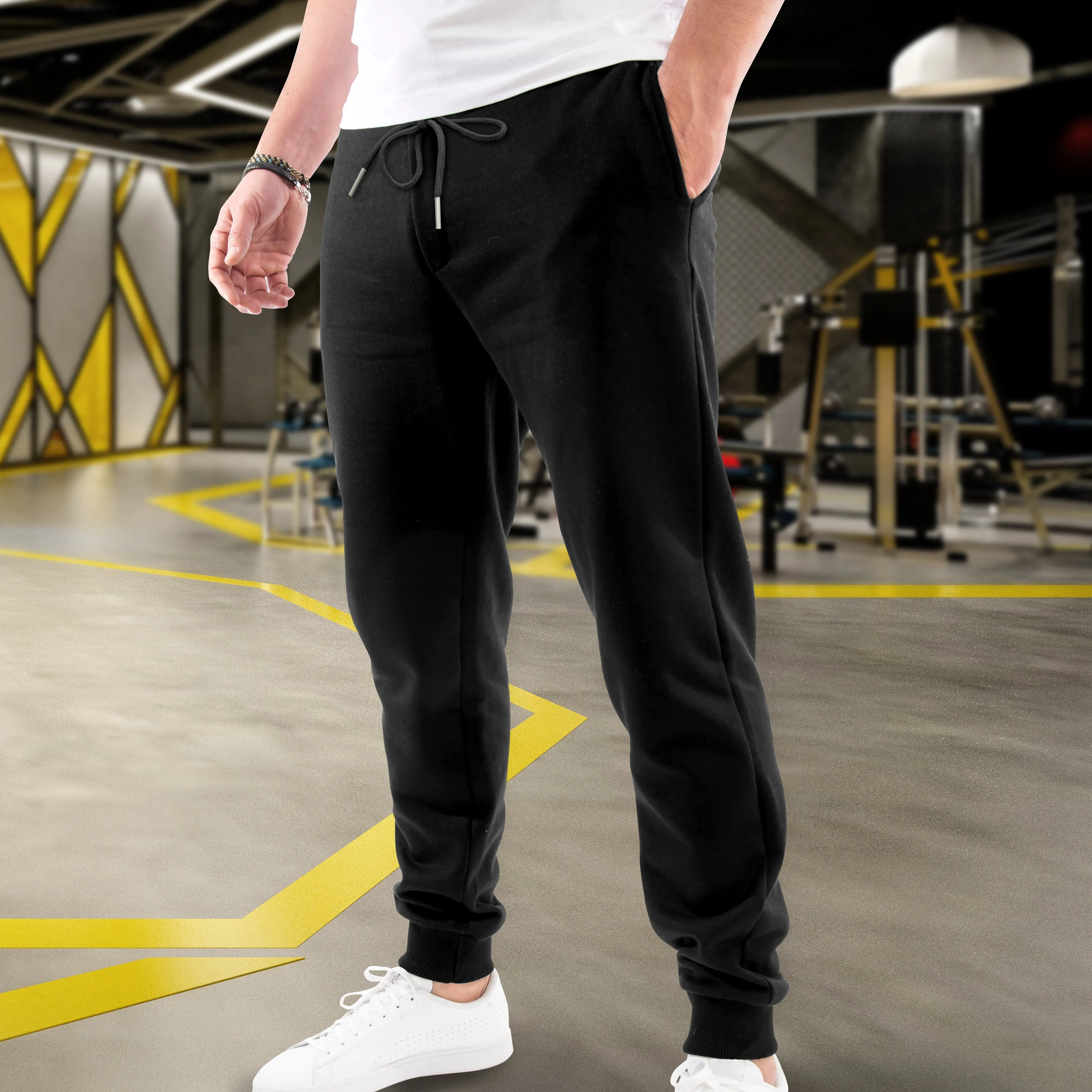 Elegant Comfort Trendy Men’s Cotton Fleece Jogger Pants - Large Side Pockets, Elastic Waistband with Adjustable Drawcord, Premium Quality Soft Comfort for Every Day, OEKO-TEX Certified