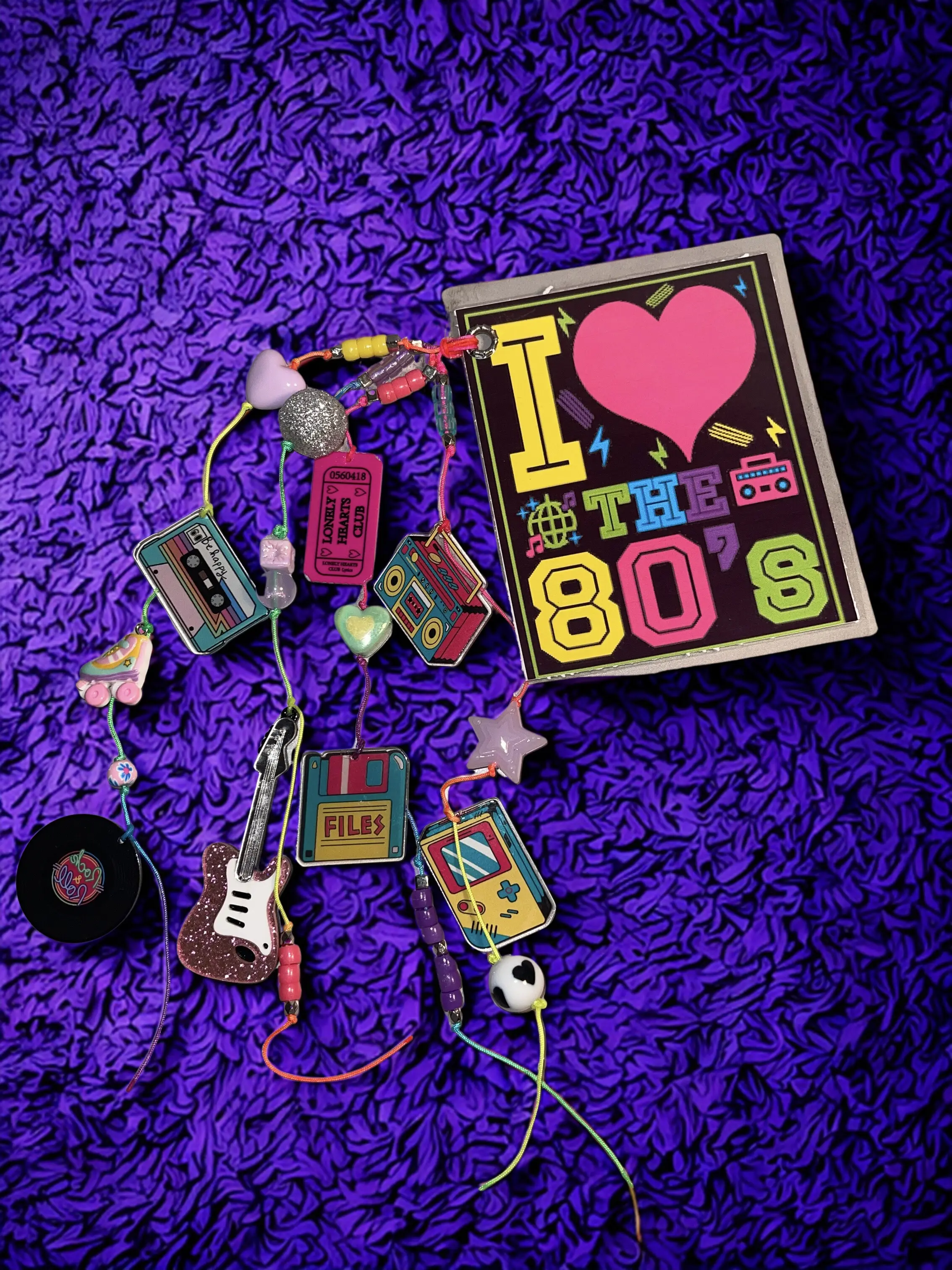 "Handmade 80s Retro Journal Charm | Nostalgic Bag Charm"