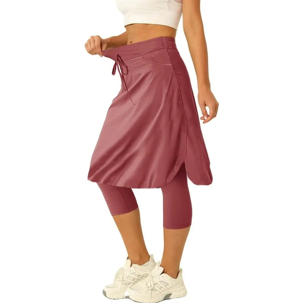 Imily Bela Women 20" Knee Length Tennis Skirt with Built in Legging Golf Skirts Skirted Legging with Pockets