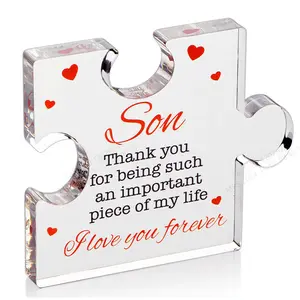 Unique Clear Acrylic Jigsaw Puzzle Gift for Son, Creative Birthday Christmas Graduation Gift, Acrylic Desktop Decoration, Perfect Present Idea, Novelty Desk Decor