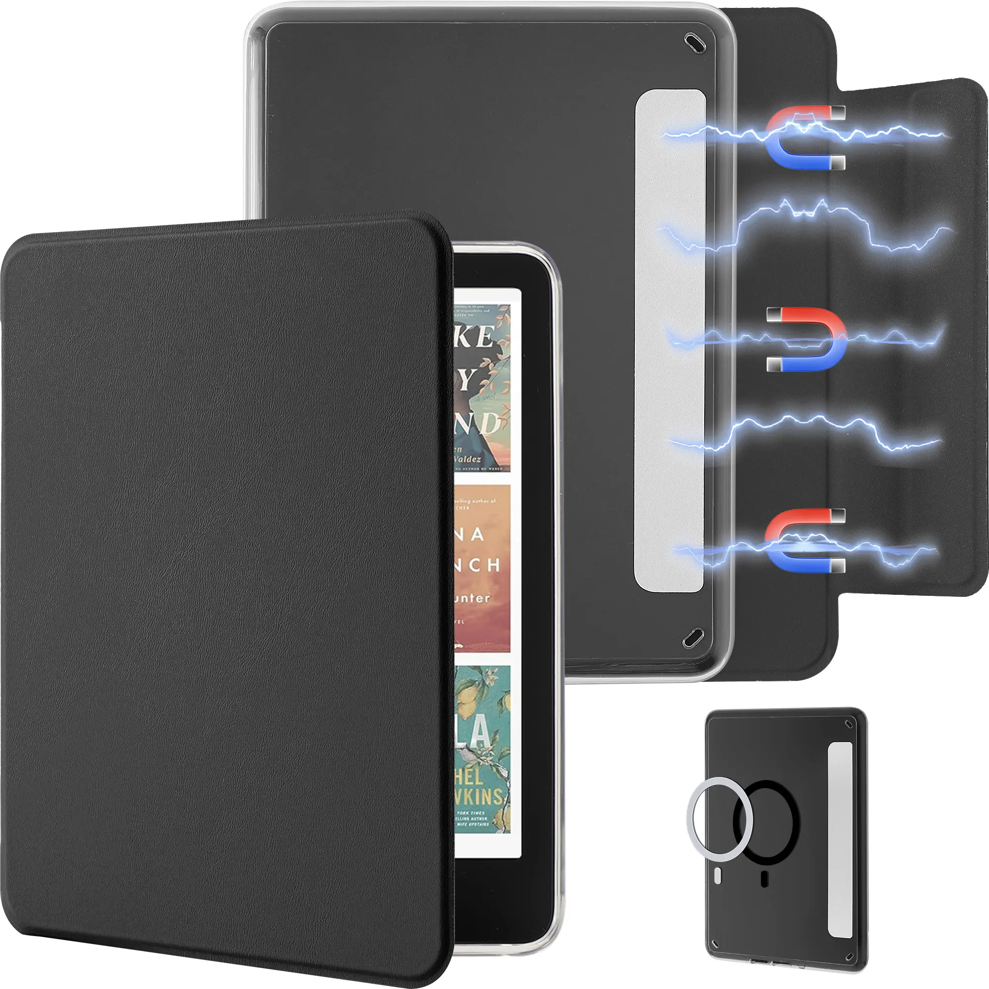 Black with metal ring