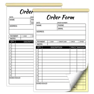 Sales Order Books,Carbonless Sales Invoice Book for Small Business,Receipt Book   with Cardboard