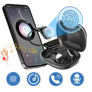 Wireless Earbuds Bluetooth Headphones Sport, Noise Cancellation Headphones, BT5.4 earbud & in-ear headphones for Andriod/ipone,Fingerprint Control,Auto-Reconnect,up to 30Hrs of Playback,Noise cancelling call,For work&Game,Take Photos Remotely