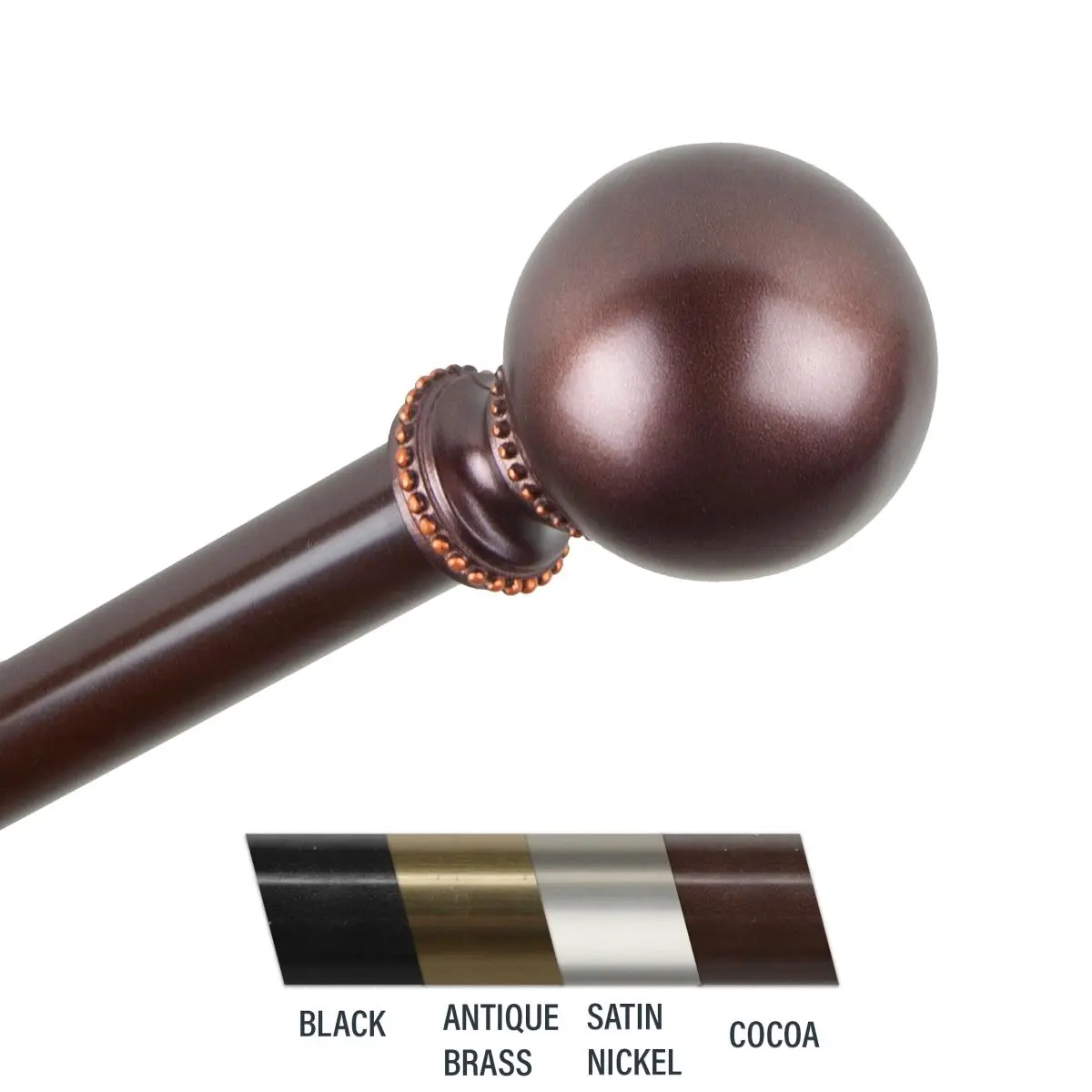 Central Design 4883-997 Julian Adjustable Double Curtain Rod with Holdback, 13/16 in (0.81 In.) Diameter, 120-170 in Length, 5 Lbs. Capacity, Cocoa, Bold and Daring Looking Window Hardware, Adjustable Curtain Rod, Double Rods
