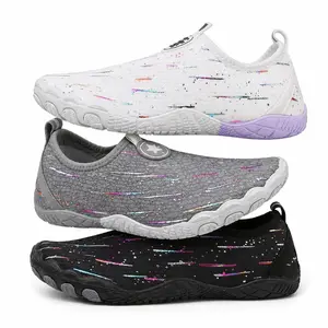 Slip-On Walking Shoes for Seniors, Lightweight Cushioned Barefoot Style Sneakers with Wide Toe Box, Breathable Mesh Non-Slip Footwear for Elderly Men & Women, Foot Pressure & Plantar Fasciitis Relief