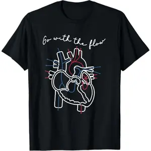 [100% Cotton] Men'S T-Shirts Are Made Of 100% Cotton,Cardiac Nurse Anatomy Cardiology Human Heart Flow Gift Unisex T-Shirt T-Shirt For Men And Women