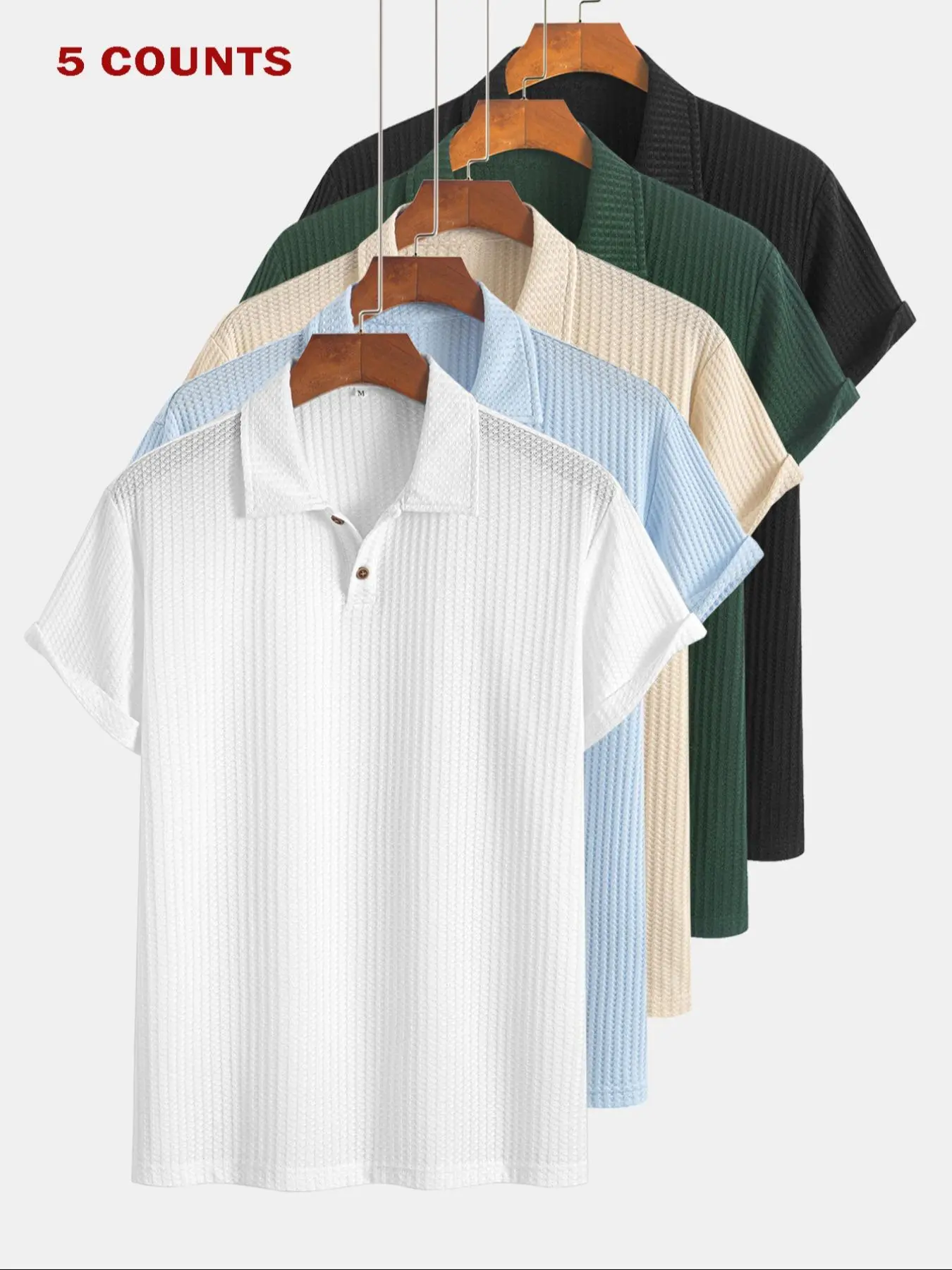 Men's Solid Plain Short Sleeve Polo Shirt, Regular Fit Casual Fashion Comfy Knitting Top for Summer, Men's Clothes for Daily Wear, Menswear