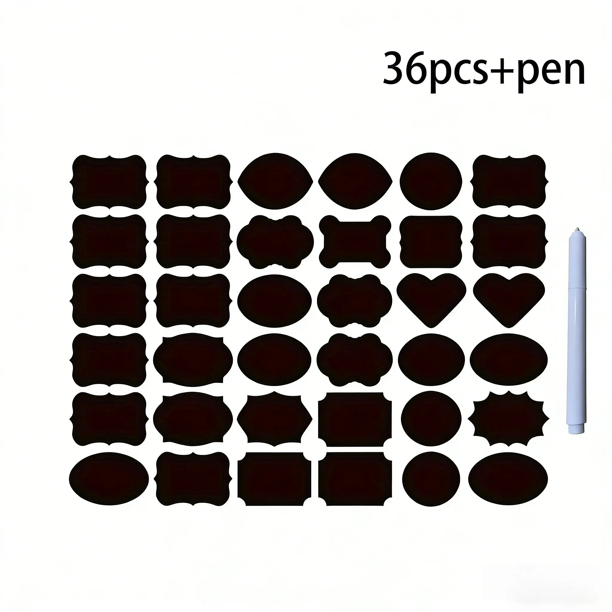 36-Count Black Matte Label Stickers for Organization​ – Self-Adhesive Matte Finish, Durable Material, Perfect for Bins, Files & Storage Containers, Easy to Write On
