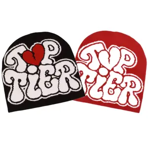 2Packs Y2K Beanie Letter Graphic Y2k Beanie Knitted Hats Winter Warm Outdoor Cap for Men Women