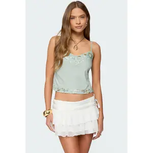 Sequin & Bead Woven Tank Top