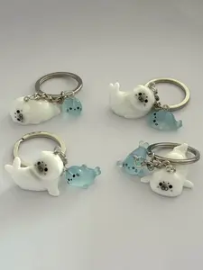 Luminous Cartoon Sea Lion Keychain Set - Adorable Decorative Pendant, Perfect Unisex Holiday Gift|Bag Charm Decoration Pendant Ocean-Themed Keychain Pendant, Exquisite Bag Charm, Lovely Back-To-School Gift, Holiday Gift|Bag Pendant|Keychain