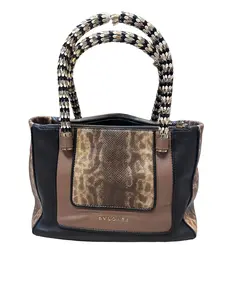 Pre-owned Bvlgari Leather Tote Bags Reptile 2 Way Tote Bag Serpenti