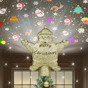 Christmas Tree Topper  LED Rotating - 5 Projection Modes Lighted Glitter Sparkling Holiday Decor