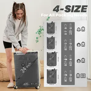 Z ZONAMA Vacuum Storage Bags for Travel with Wireless Rechargeable Air Pump,  Travel Essentials Space Saver Compression Bag for Luggage, Suitcase, Backpack, Vacuum Seal Bags for Home Storage Clothing Zipper Pouches Organiser Set