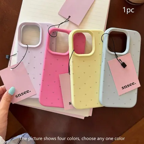 Macaron-Color Liquid Silicone Heart Phone Case - Protective Soft TPU Accessories for iPhone 11/12/13/14/15/16/17 Pro/Pro Max/Plus/iPhone 18 Pro Max, Note11Pro - Pumpkin, Drink Pattern Fashion Trendy Gift, Shockproof, Iphone 17, Cover