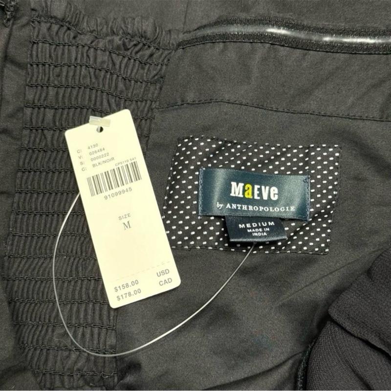 Anthropologie Maeve Medium Brand NEW with tags originally $158 black LBD twist Ruched halter smocked fit and flare mini dress night out wedding guest sorority party dress special  occasion