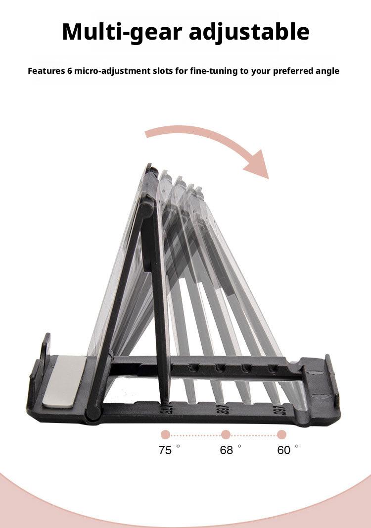 Foldable Desktop Phone Stand Adjustable Multi-Angle Holder Portable Lazy Bracket Compact Creative Support Dock for iPhone Android Smartphones Stable Anti-Slip Base Lightweight Travel Friendly Office Home Use