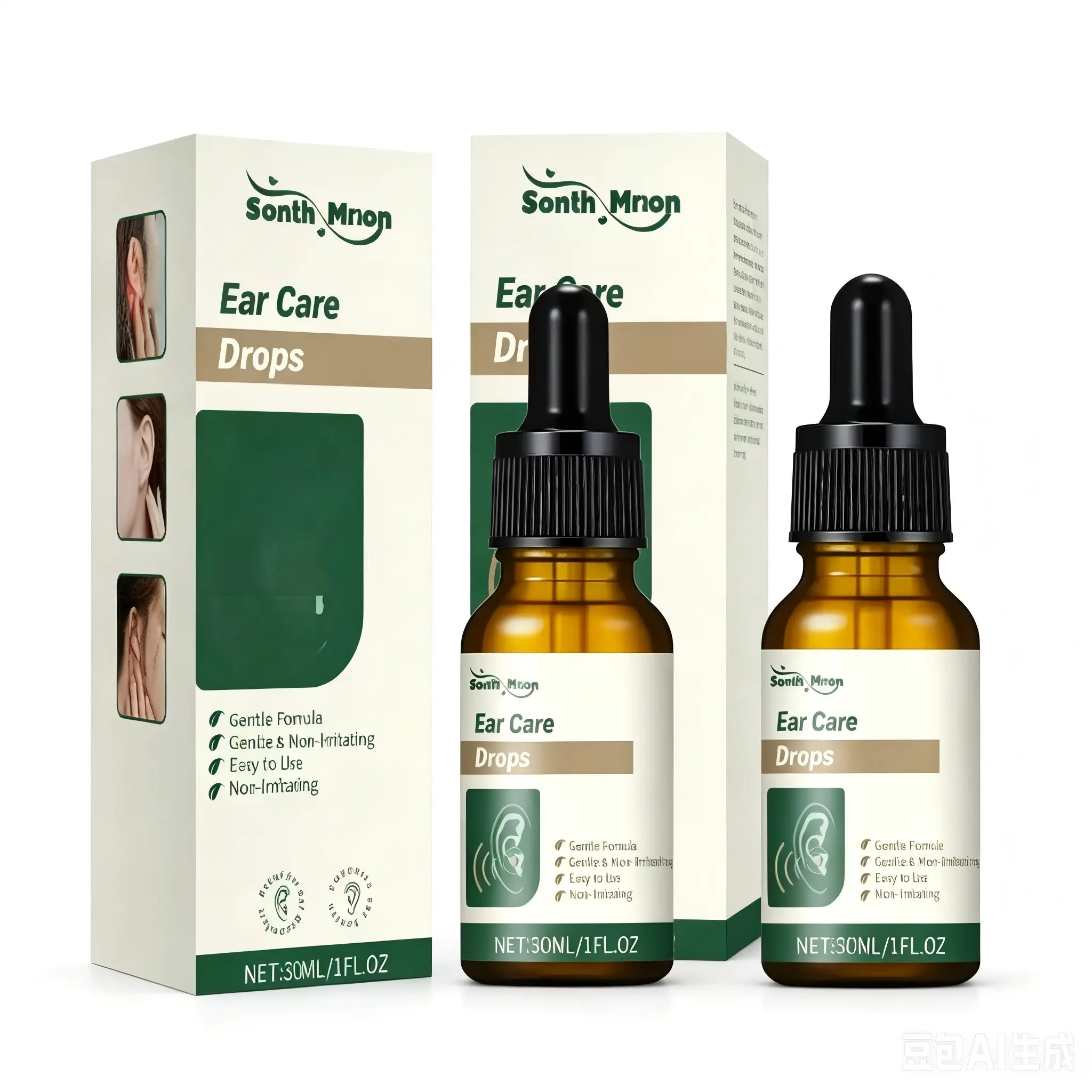 2PCS Herbal Plant-Based Ear Care Drops with Dropper, Natural Earwax Cleaner, Daily Soothing Relief for Clogged Itchy Ears (Adults)