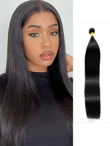 1PC Human Hair Bundles for Women Human Hair Extensions - Natural Black Color Straight Hair Straight Bundles 95g/pc