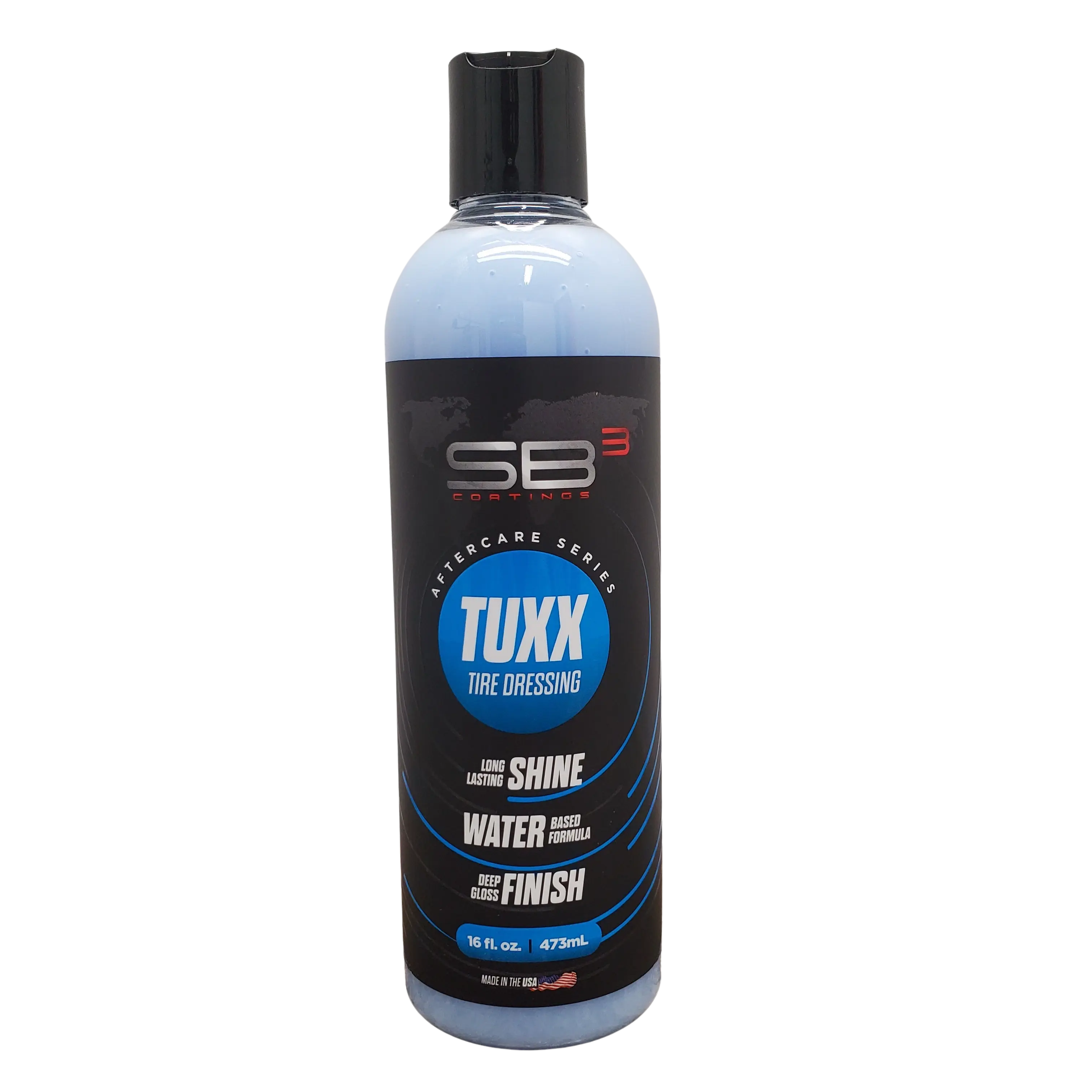 SB3 Tuxx Water-Based Tire and Trim Car Tire Dressing - Adjustable Shine with UV Protection - Versatile for Interior and Exterior Use (16oz)